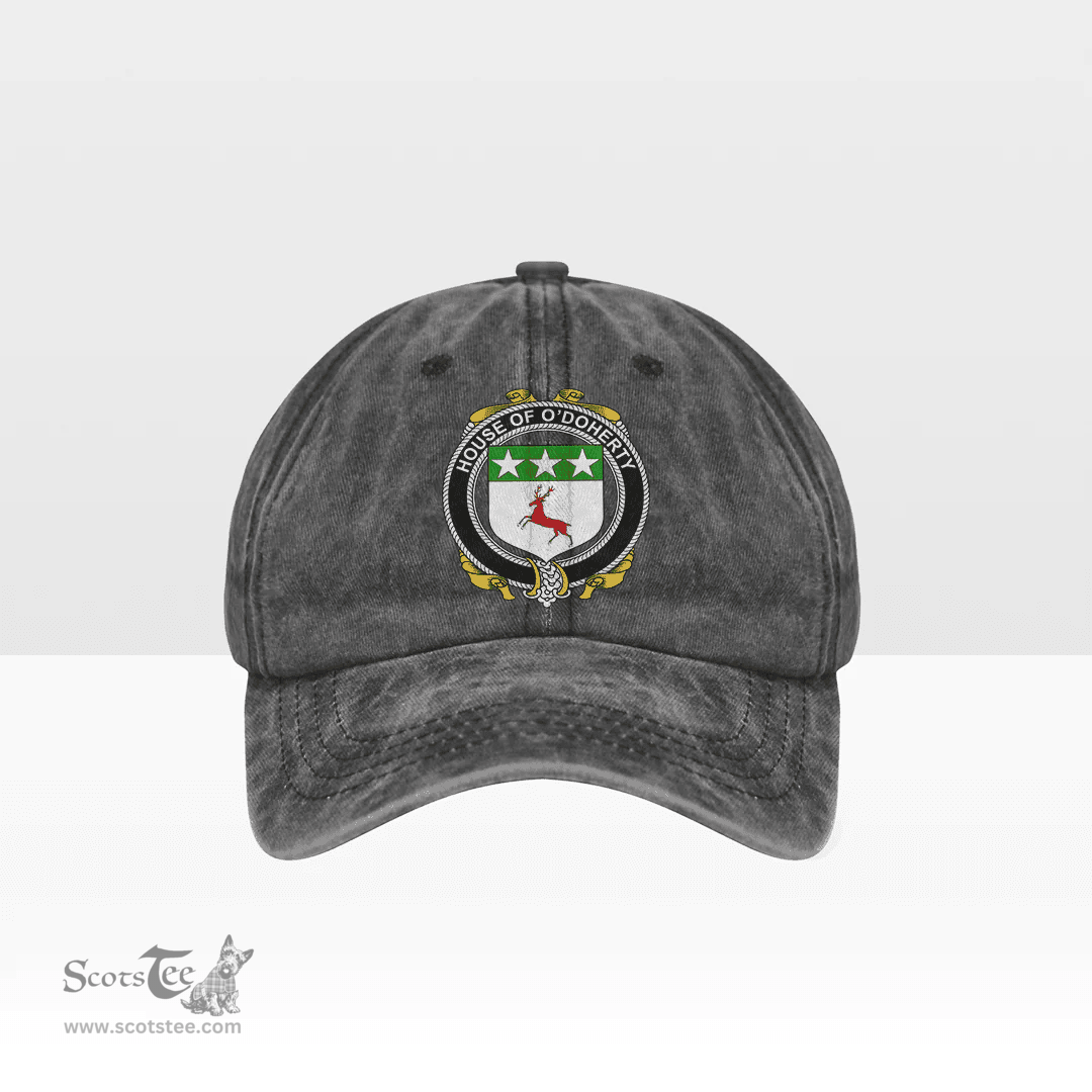 Irish House of O DOHERTY Coat of Arms Family Crest Ireland Denim Cap