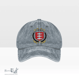Irish House of ROCHE Coat of Arms Family Crest Ireland Denim Cap
