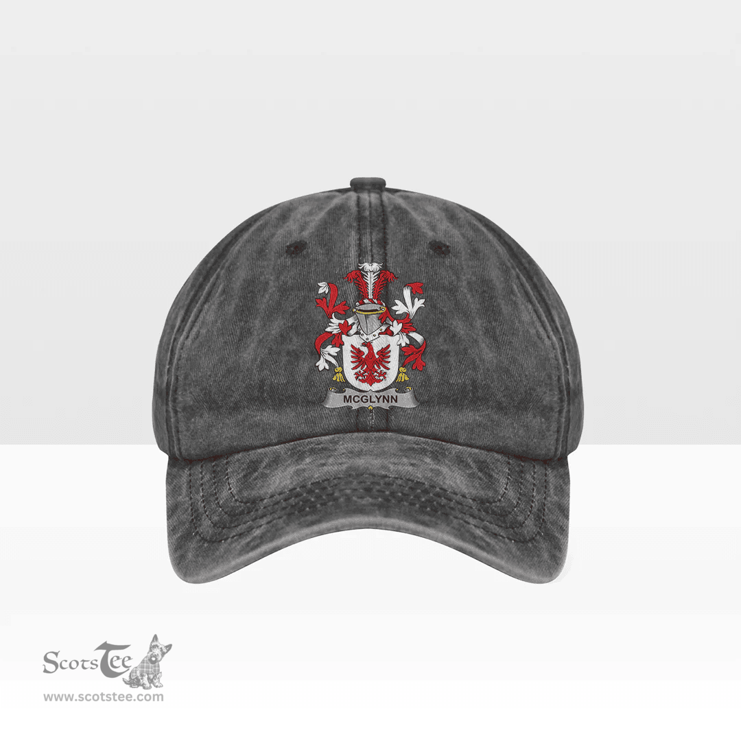 Irish McGlynn or Glynn Coat of Arms Family Crest Ireland Denim Cap
