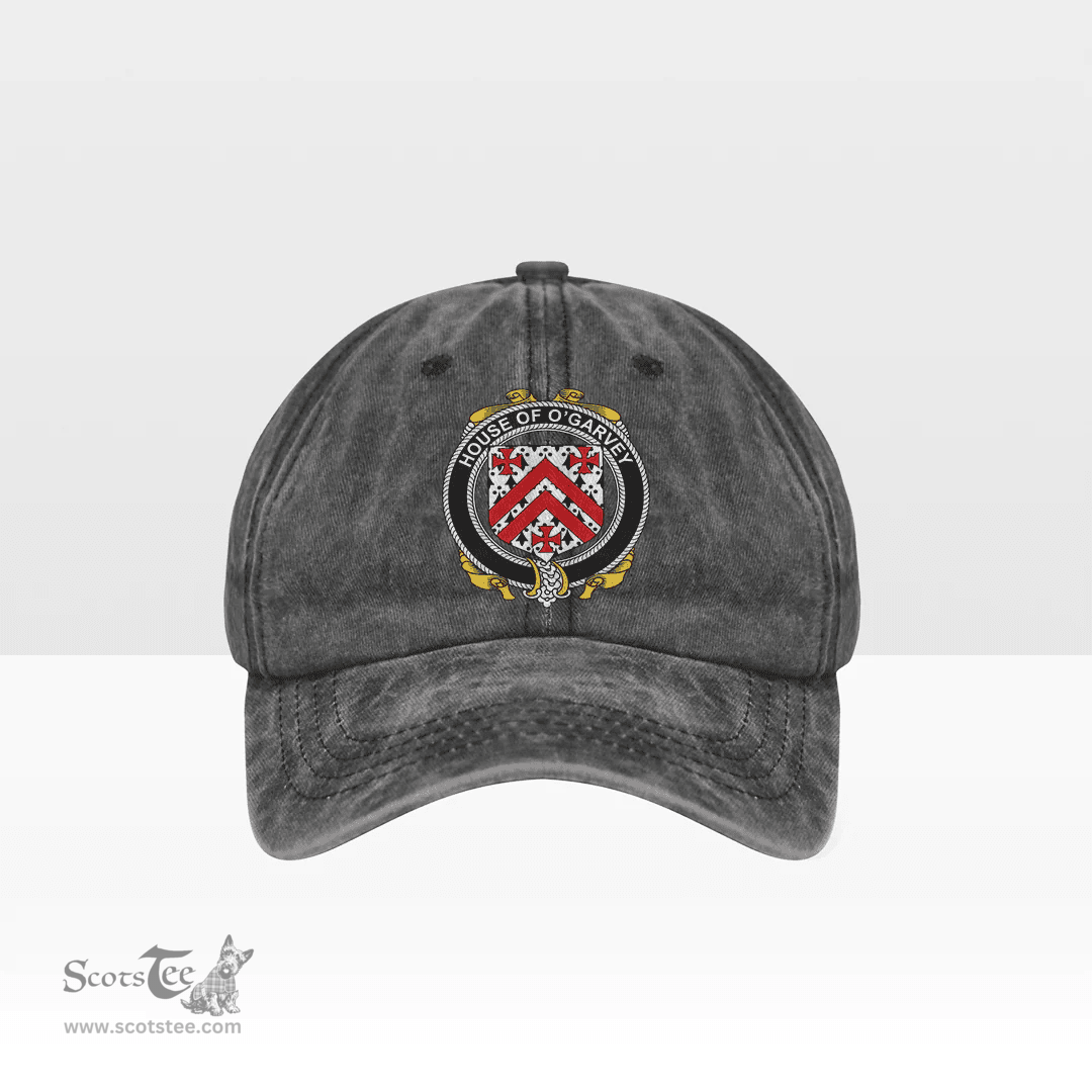 Irish House of O GARVEY Coat of Arms Family Crest Ireland Denim Cap