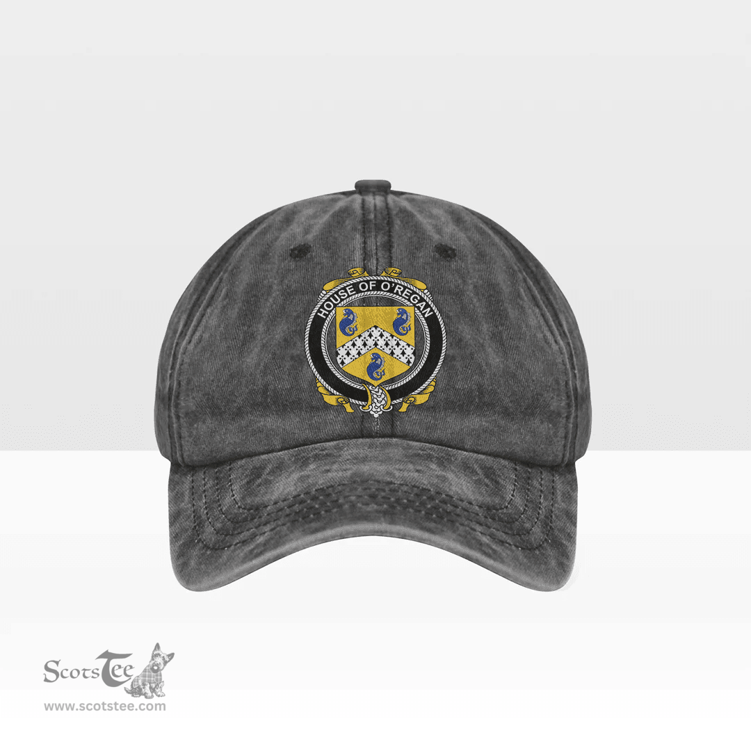 Irish House of O REGAN Coat of Arms Family Crest Ireland Denim Cap