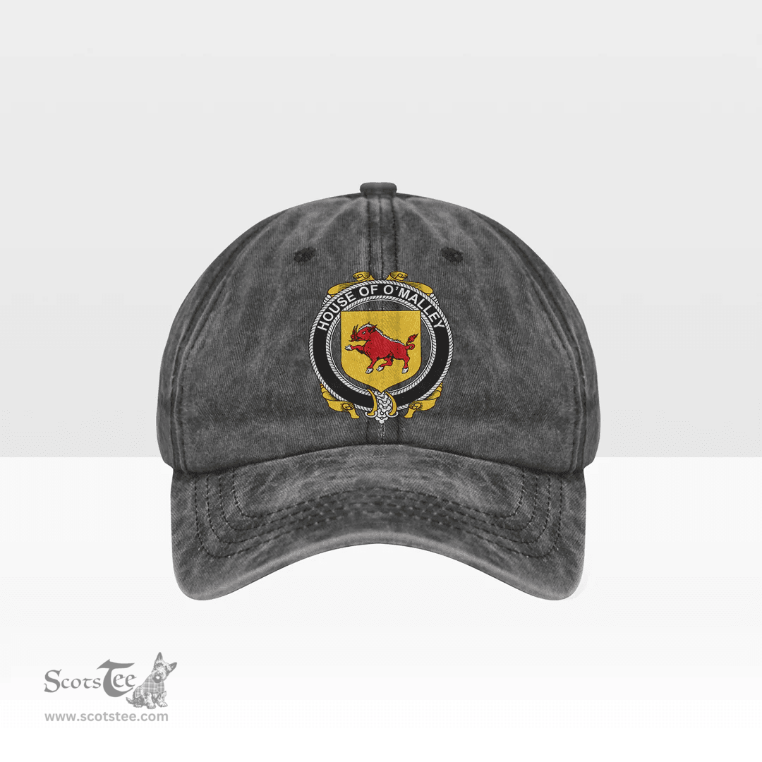 Irish House of O MALLEY Coat of Arms Family Crest Ireland Denim Cap