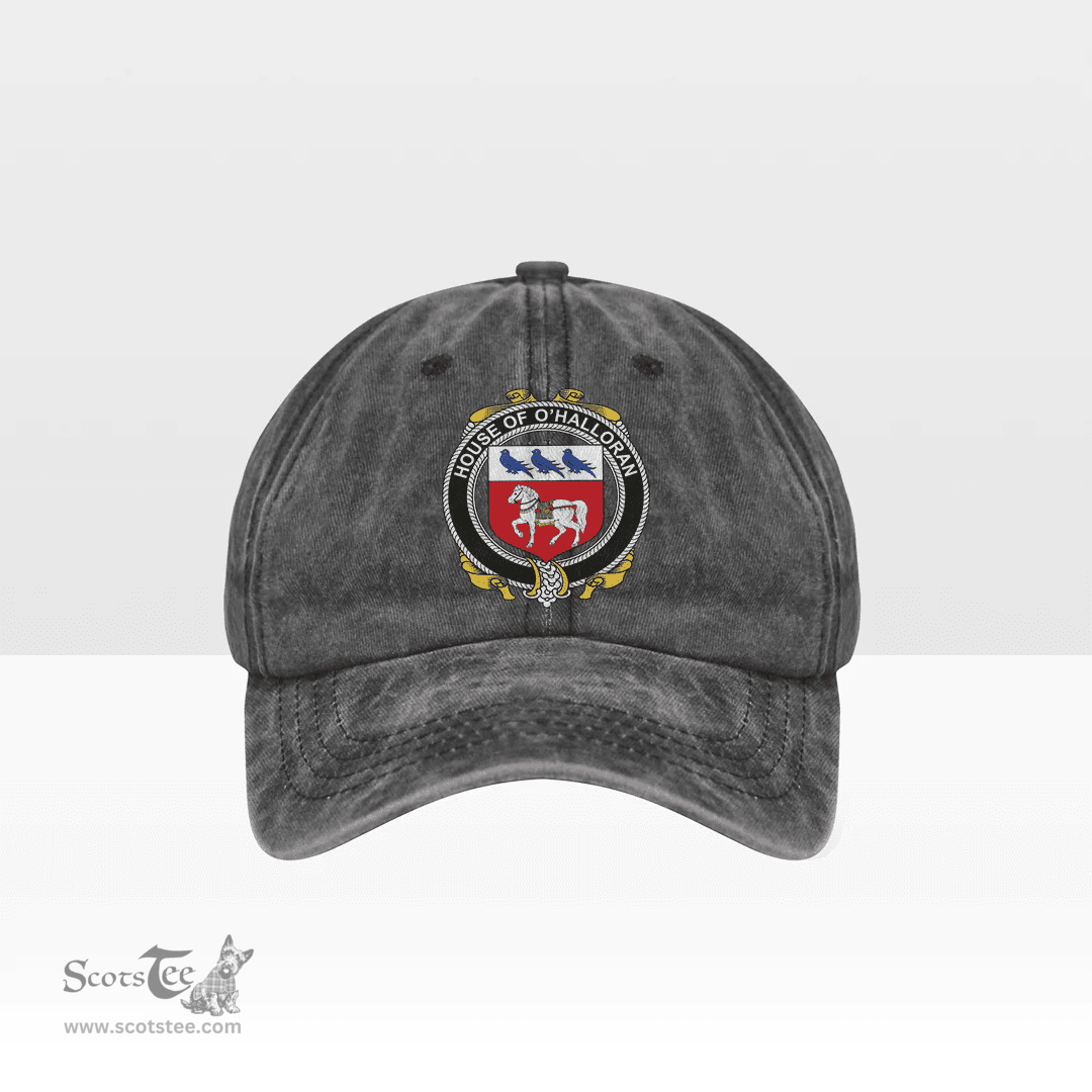 Irish House of O HALLORAN Coat of Arms Family Crest Ireland Denim Cap