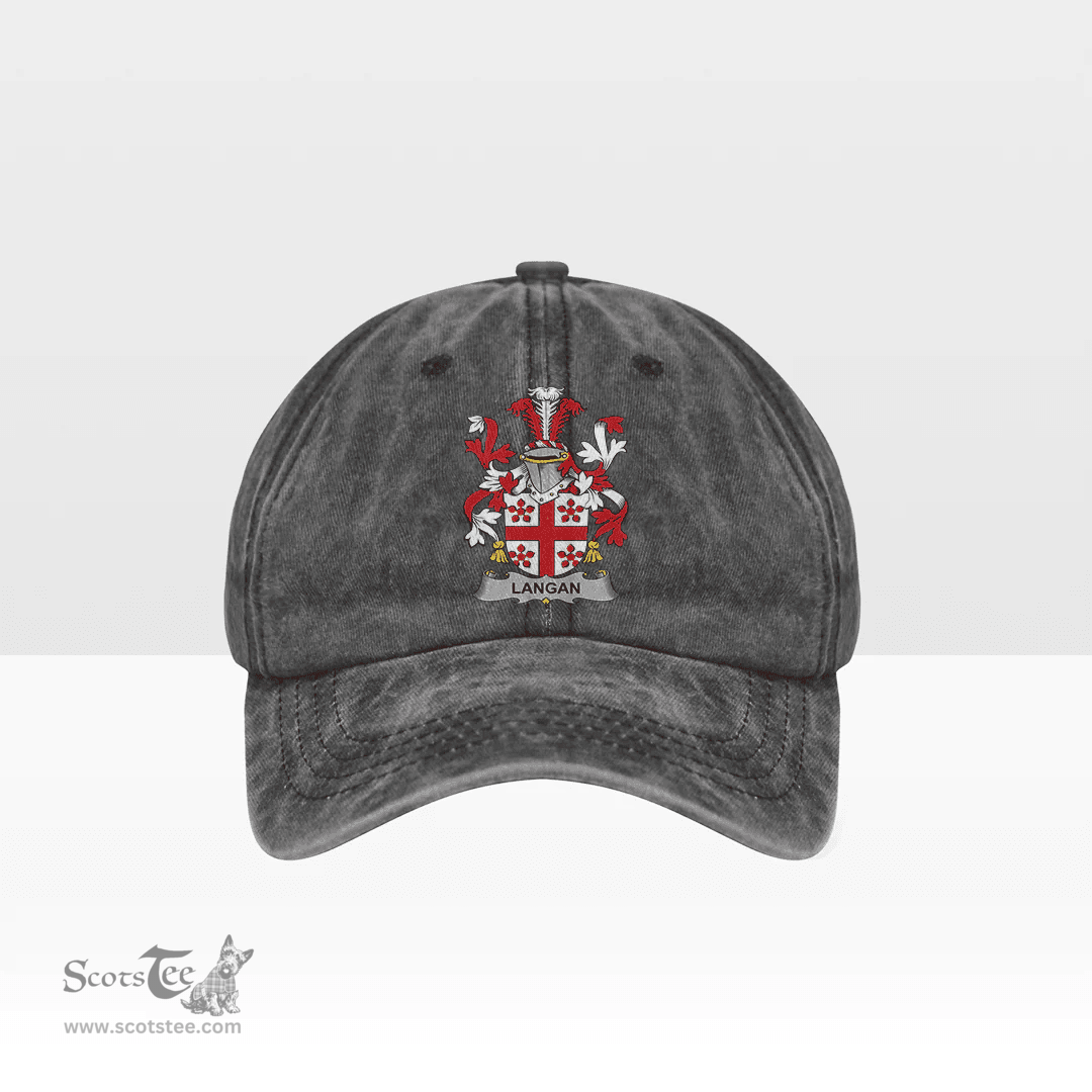 Irish Langan or O Longan Coat of Arms Family Crest Ireland Denim Cap