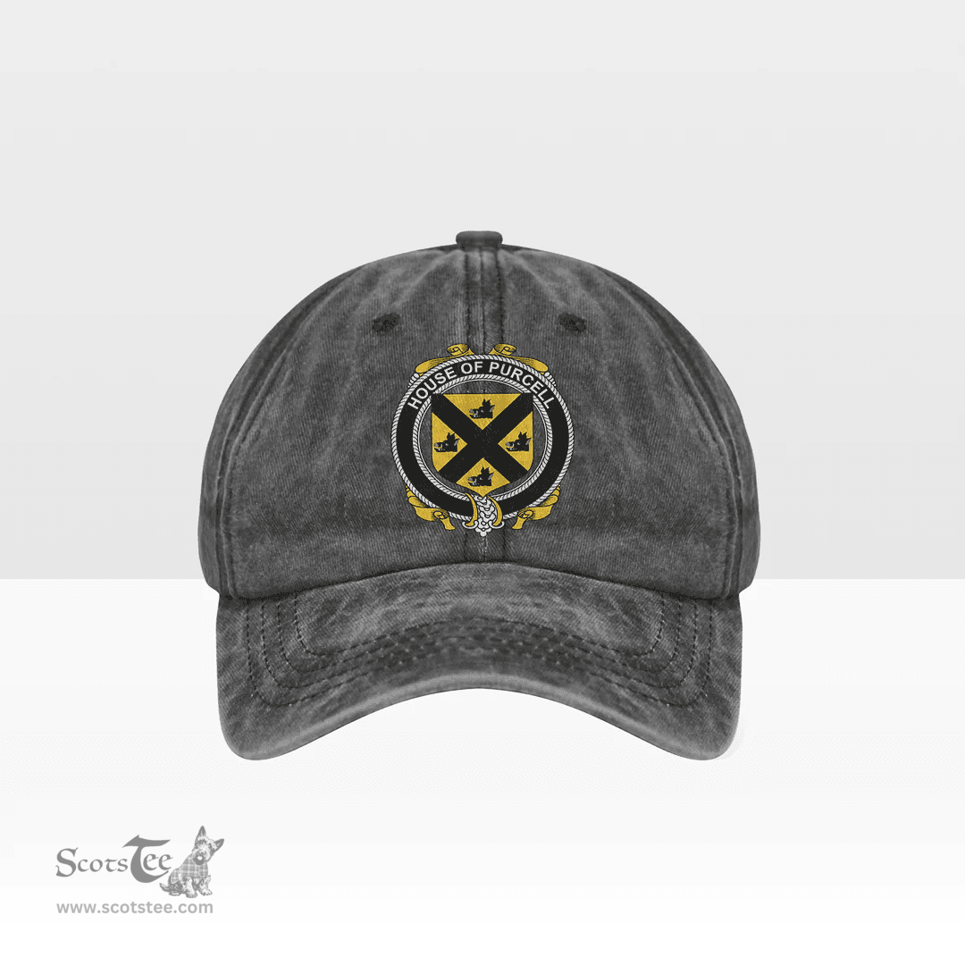 Irish House of PURCELL Coat of Arms Family Crest Ireland Denim Cap