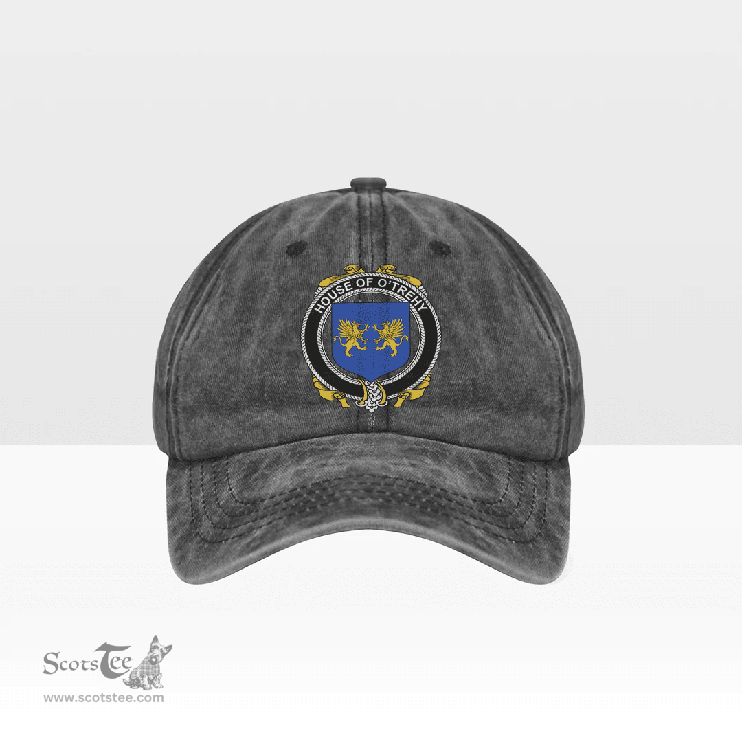 Irish House of O TREHY (Troy) Coat of Arms Family Crest Ireland Denim Cap