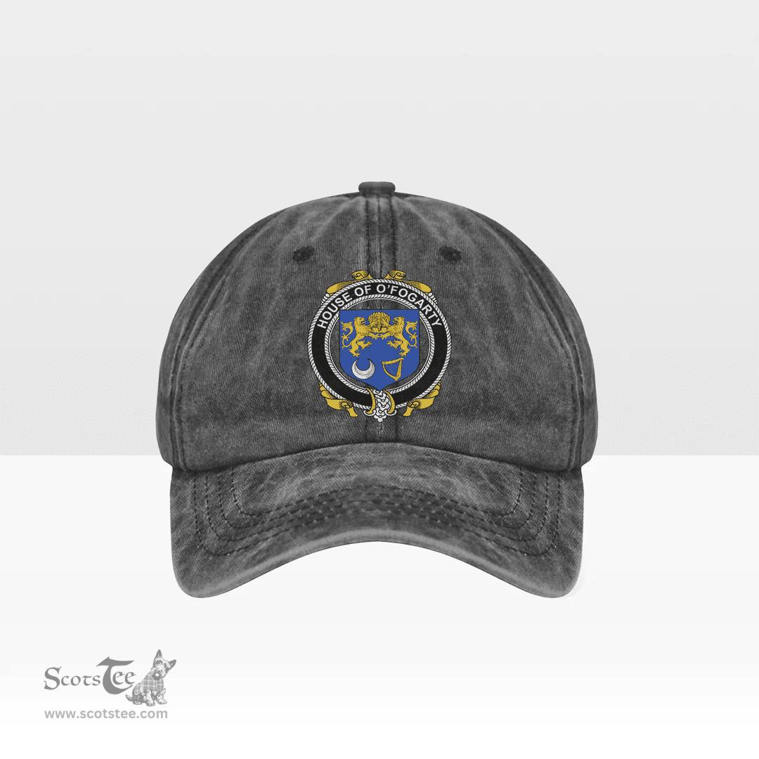 Irish House of O FOGARTY Coat of Arms Family Crest Ireland Denim Cap