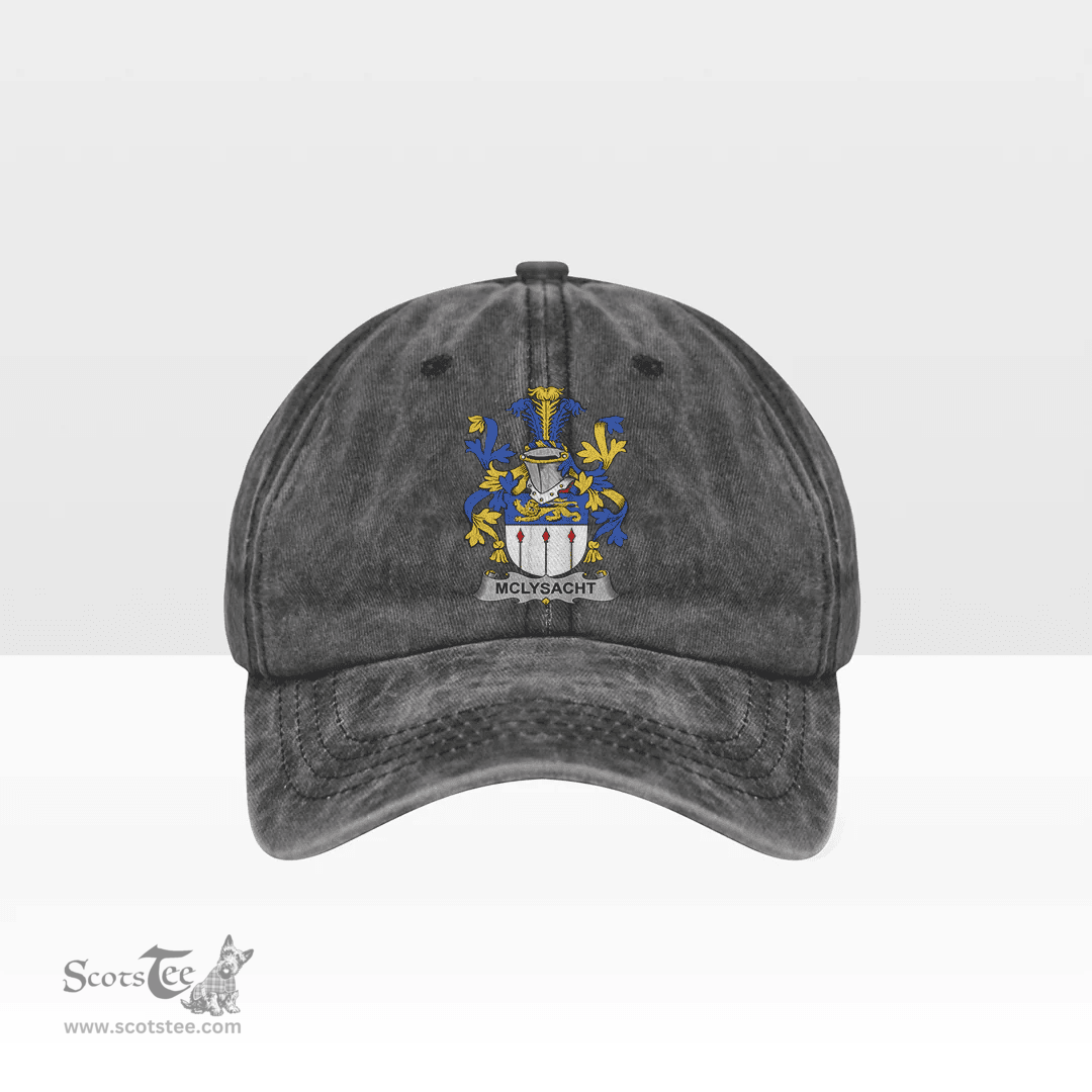 Irish McLysacht or Lysacht Coat of Arms Family Crest Ireland Denim Cap