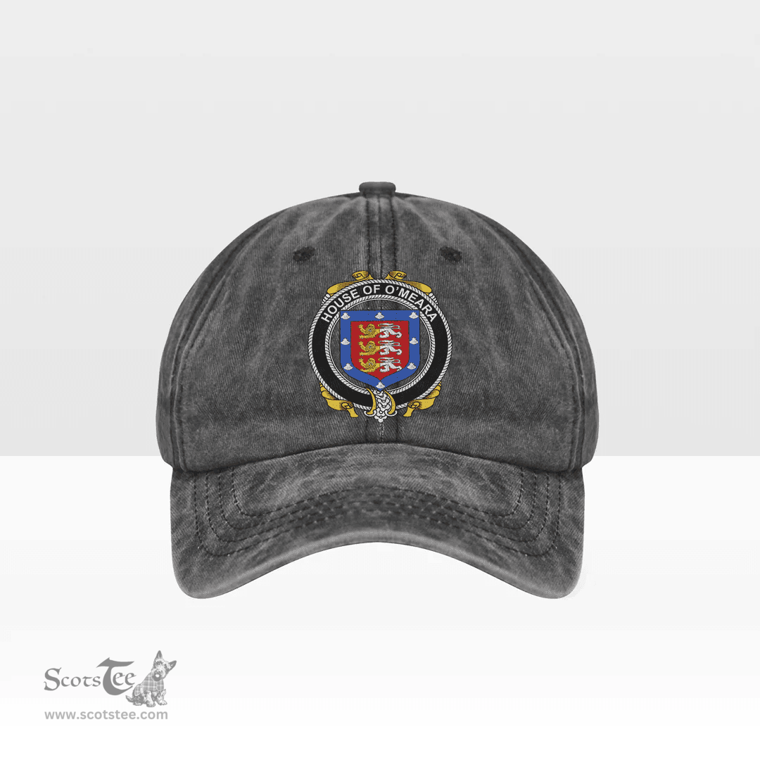 Irish House of O MEARA Coat of Arms Family Crest Ireland Denim Cap