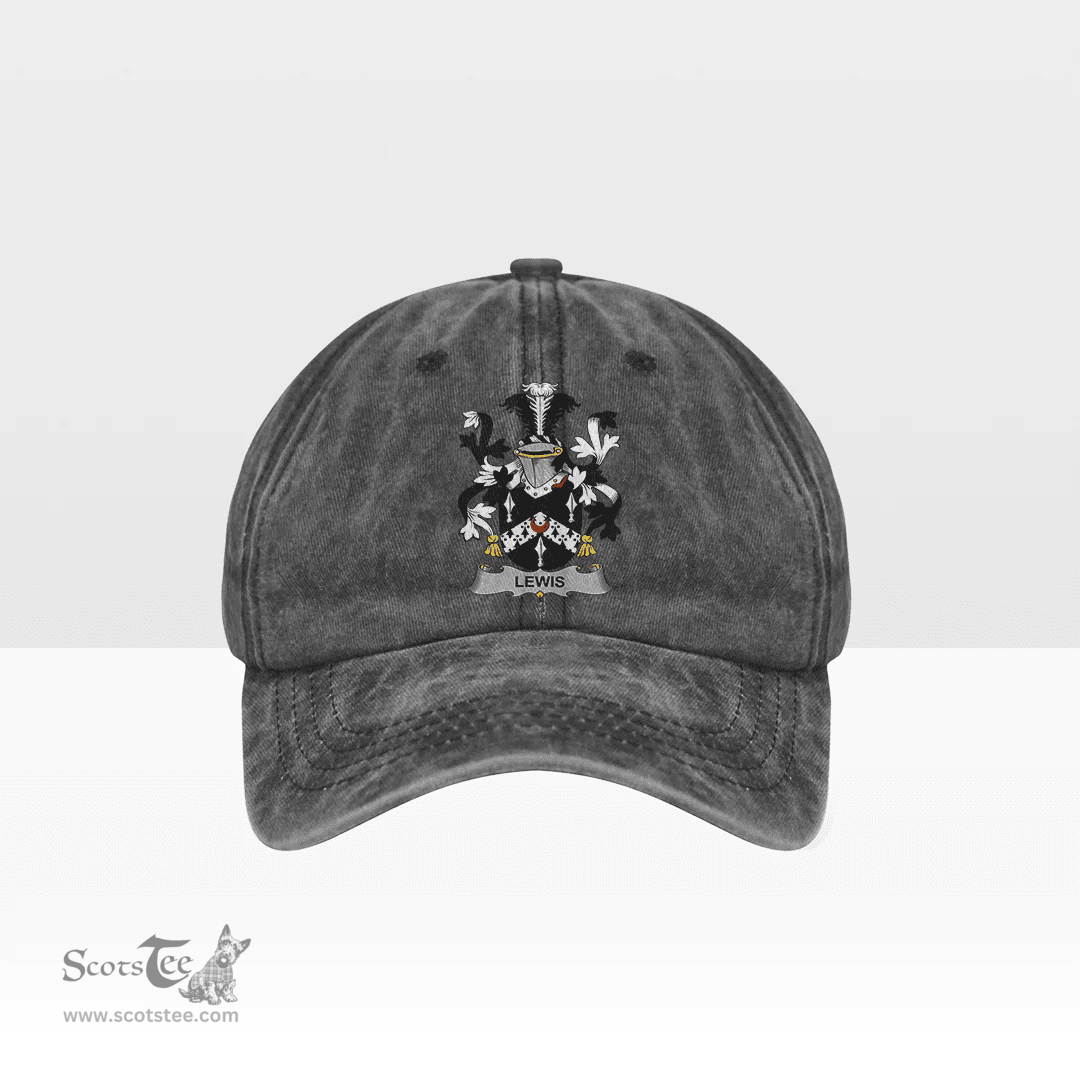 Irish Lewis Coat of Arms Family Crest Ireland Denim Cap