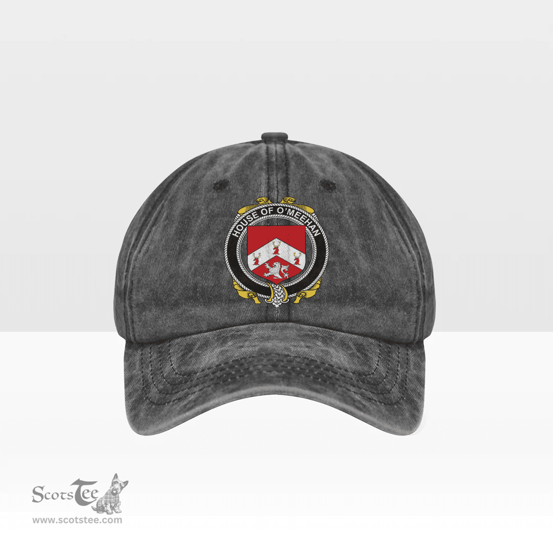 Irish House of O MEEHAN Coat of Arms Family Crest Ireland Denim Cap