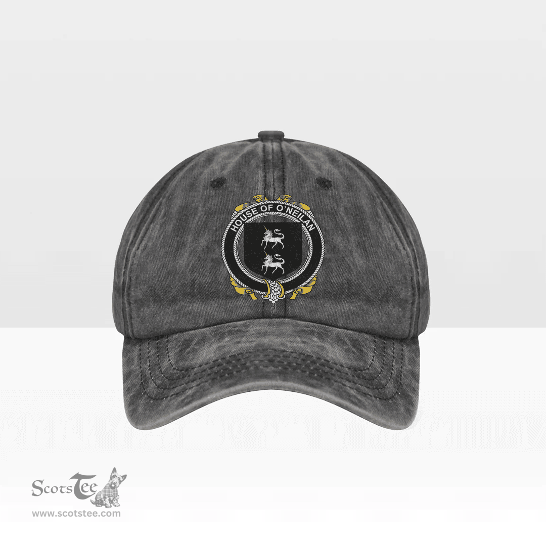 Irish House of O NEILAN Coat of Arms Family Crest Ireland Denim Cap