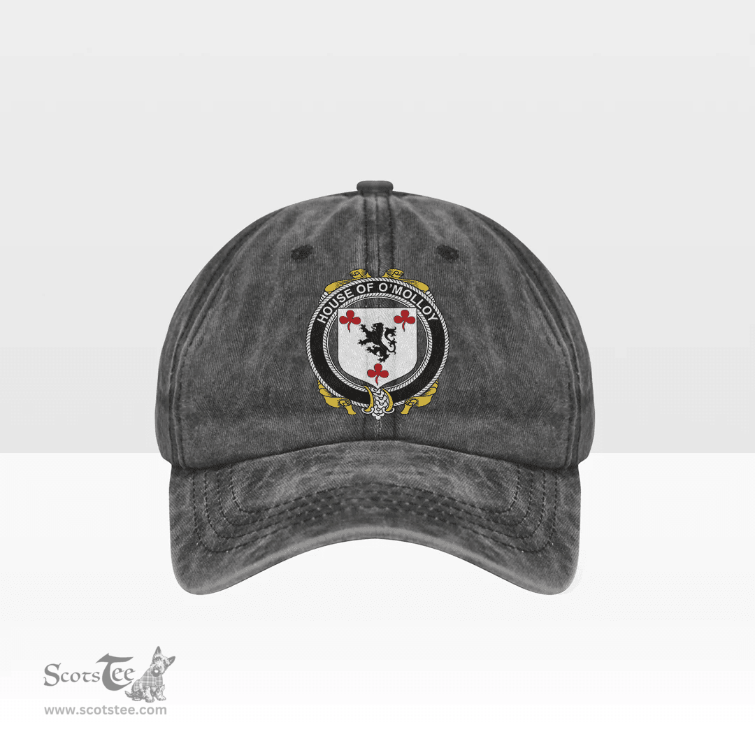 Irish House of O MOLLOY Coat of Arms Family Crest Ireland Denim Cap