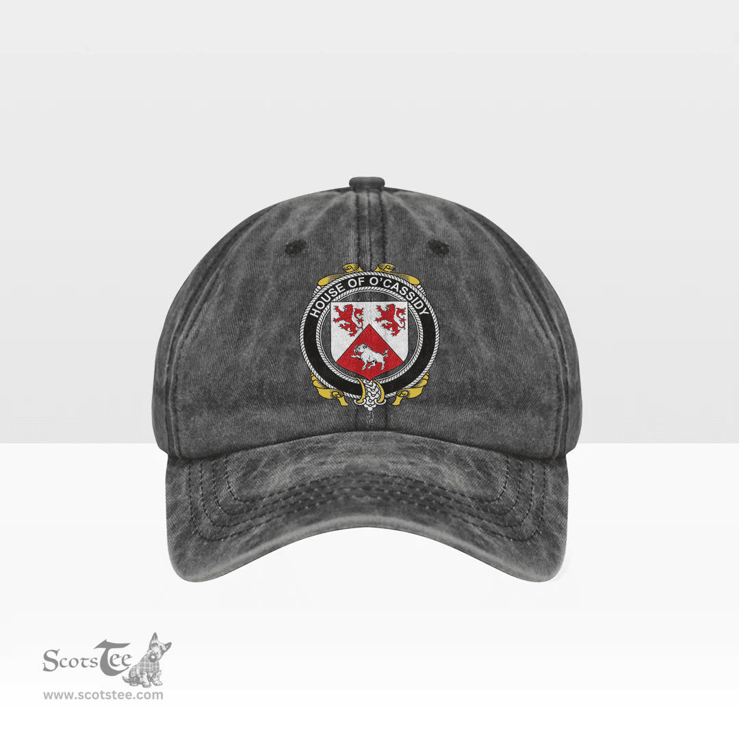 Irish House of O CASSIDY Coat of Arms Family Crest Ireland Denim Cap