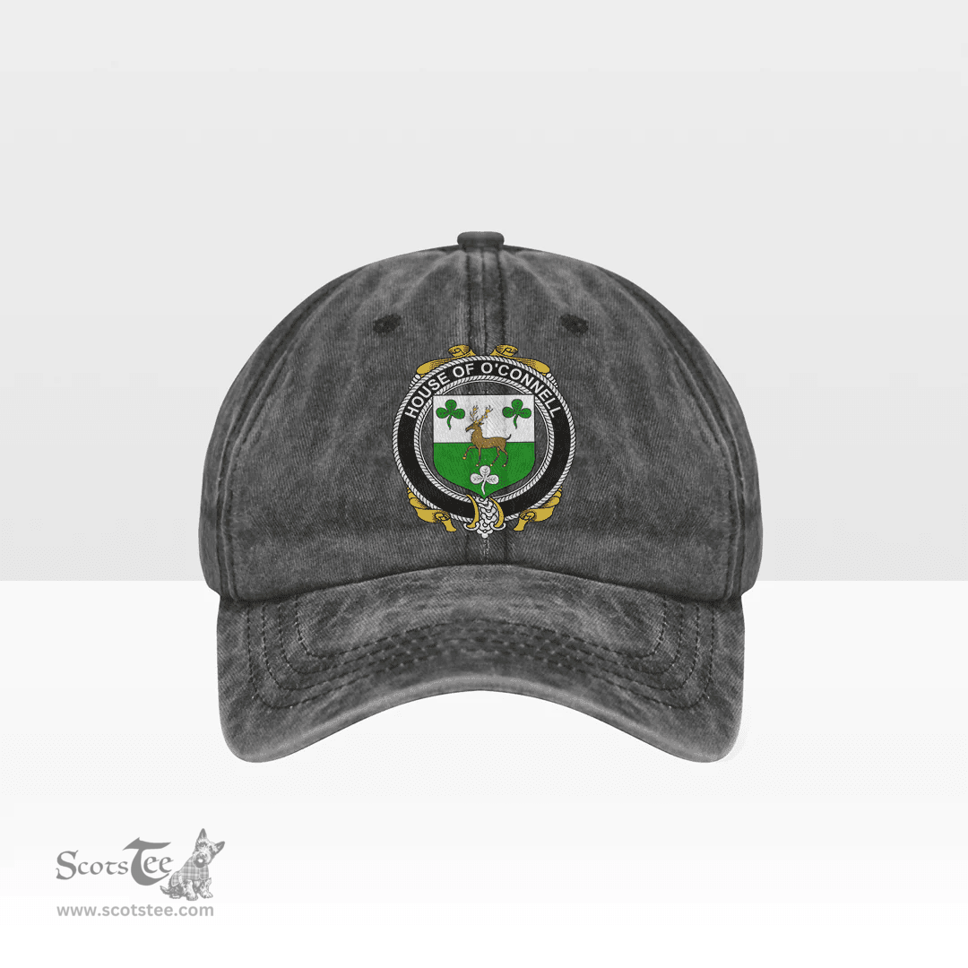 Irish House of O CONNELL Coat of Arms Family Crest Ireland Denim Cap