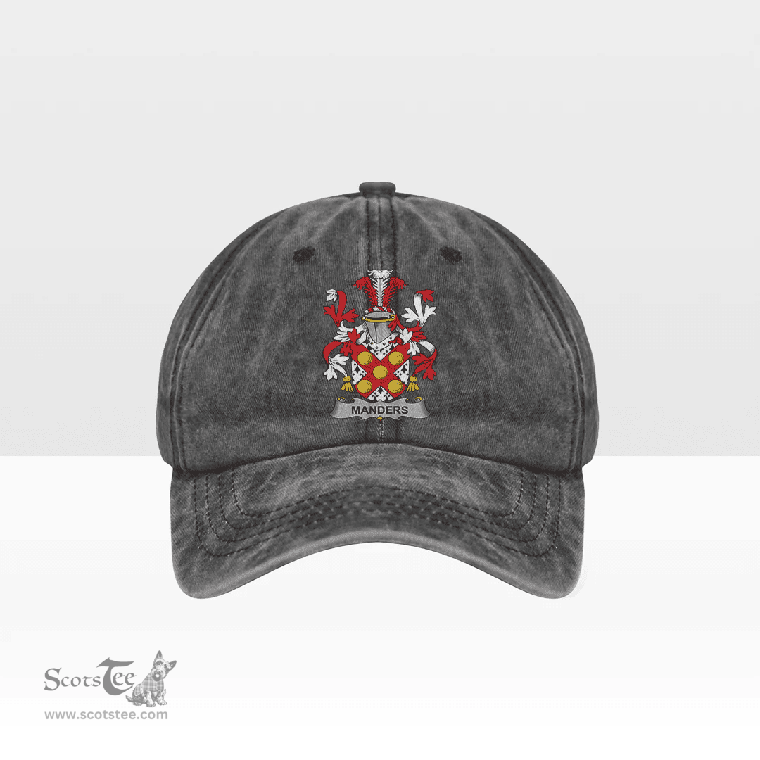 Irish Manders Coat of Arms Family Crest Ireland Denim Cap