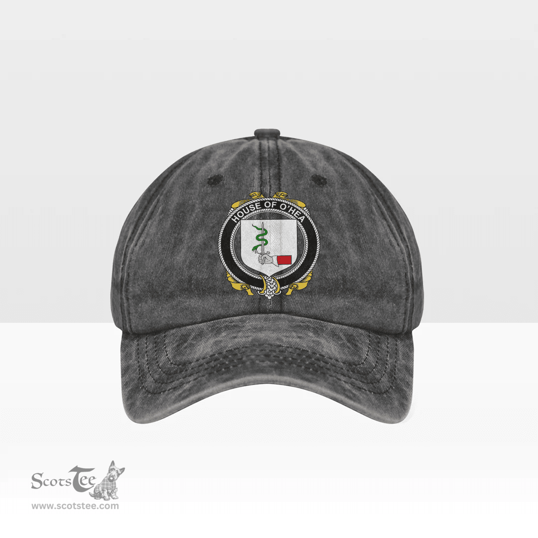 Irish House of O HEA Coat of Arms Family Crest Ireland Denim Cap