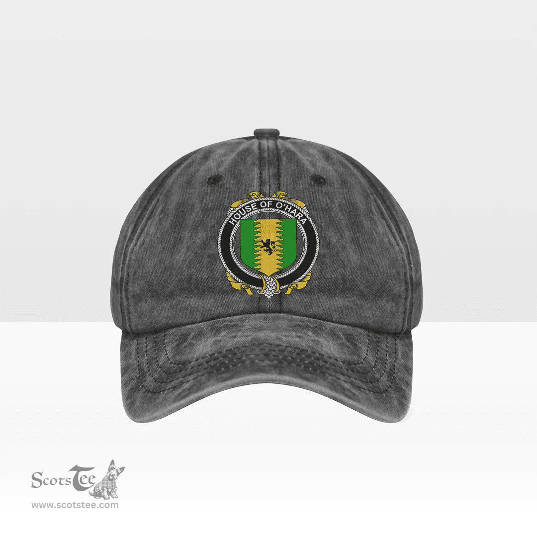 Irish House of O HARA Coat of Arms Family Crest Ireland Denim Cap