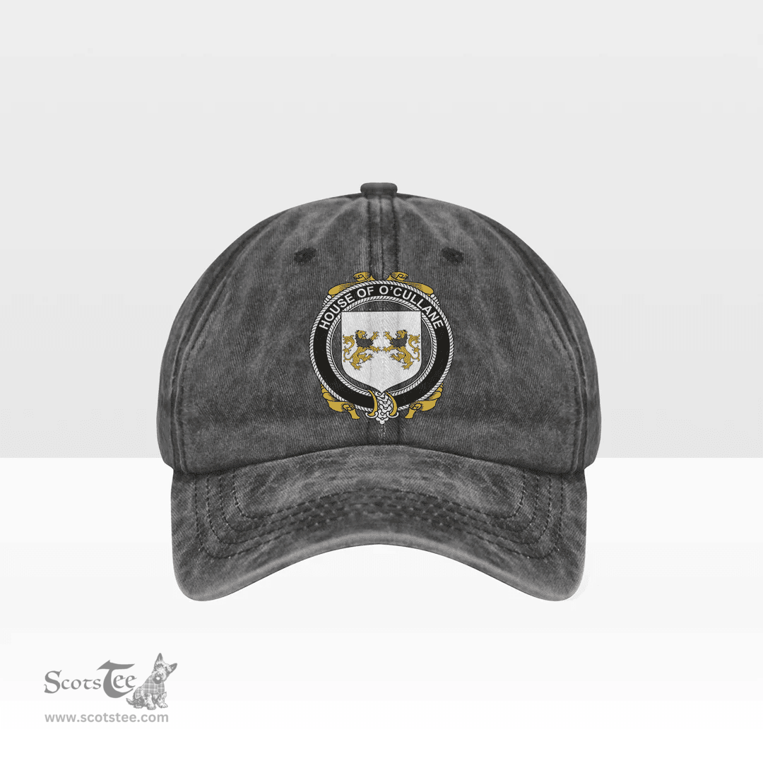 Irish House of O CULLANE (or Collins) Coat of Arms Family Crest Ireland Denim Cap