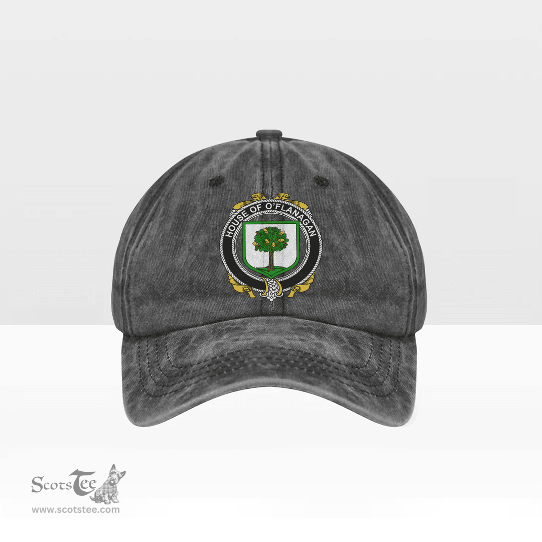 Irish House of O FLANAGAN Coat of Arms Family Crest Ireland Denim Cap
