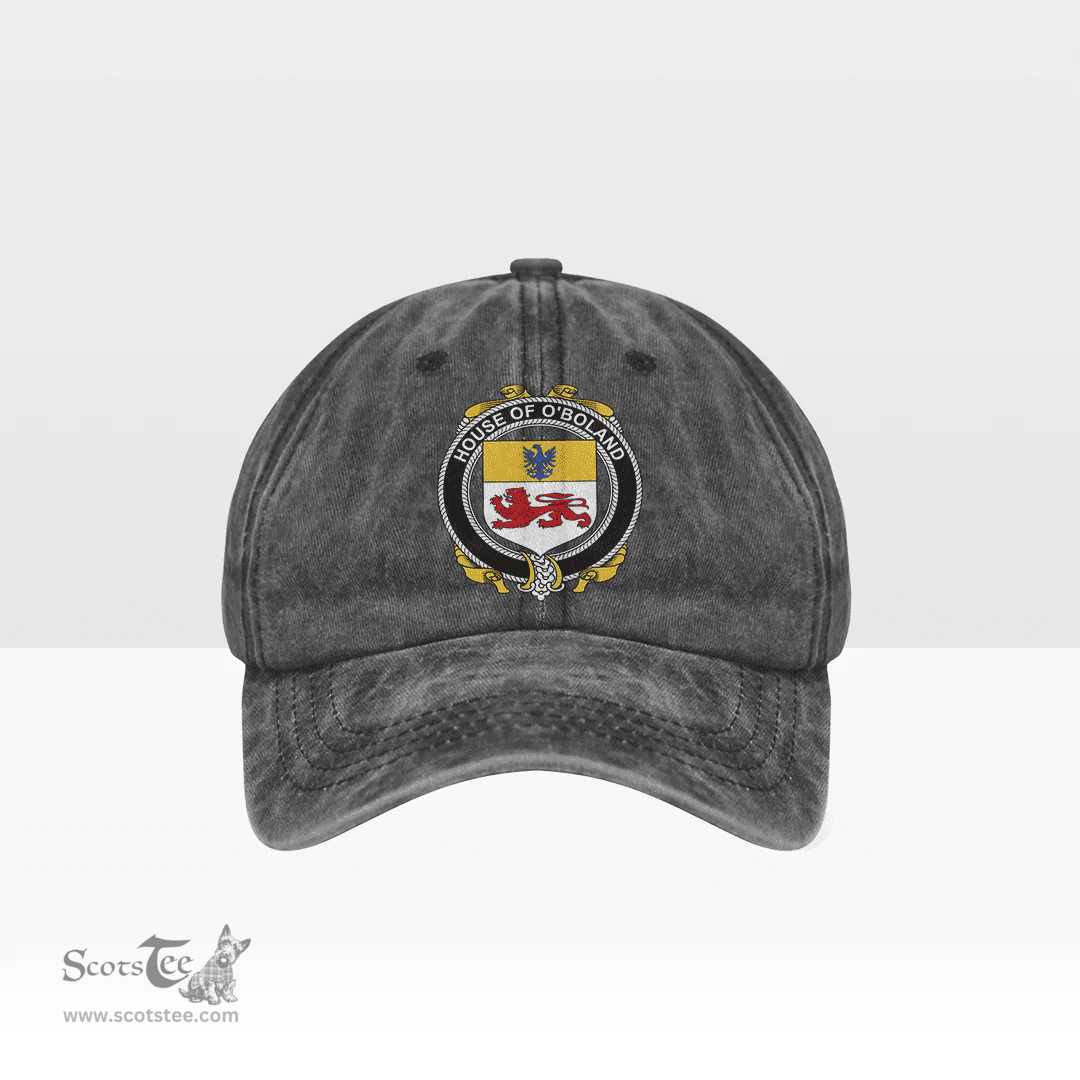 Irish House of O BOLAND Coat of Arms Family Crest Ireland Denim Cap