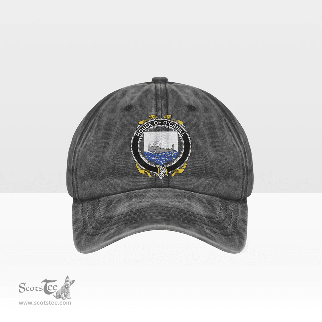 Irish House of O CAHILL Coat of Arms Family Crest Ireland Denim Cap