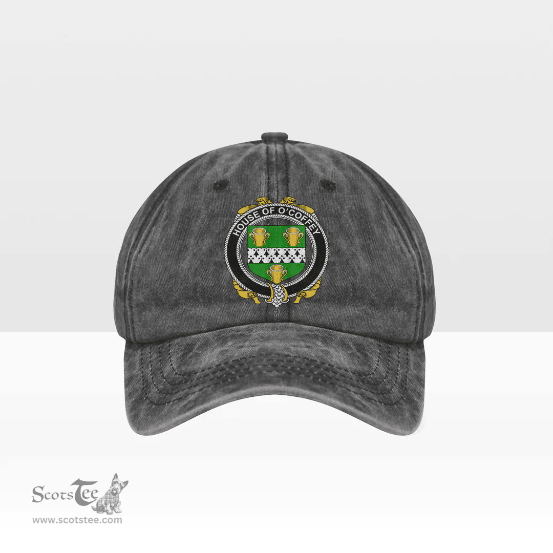 Irish House of O COFFEY Coat of Arms Family Crest Ireland Denim Cap