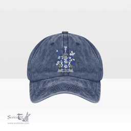 Irish Mills Coat of Arms Family Crest Ireland Denim Cap