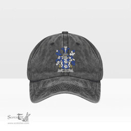 Irish Mills Coat of Arms Family Crest Ireland Denim Cap