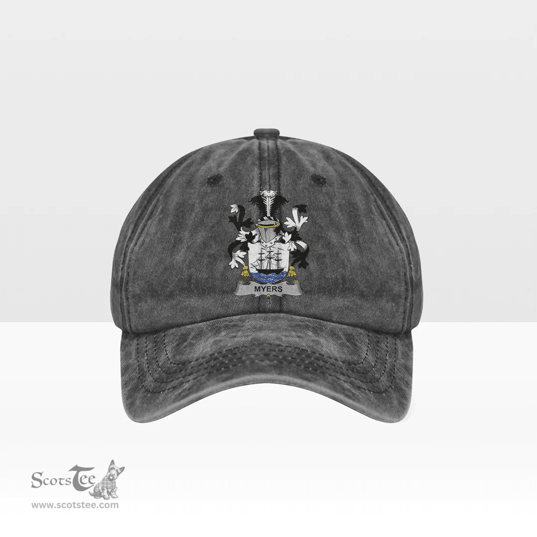 Irish Myers Coat of Arms Family Crest Ireland Denim Cap