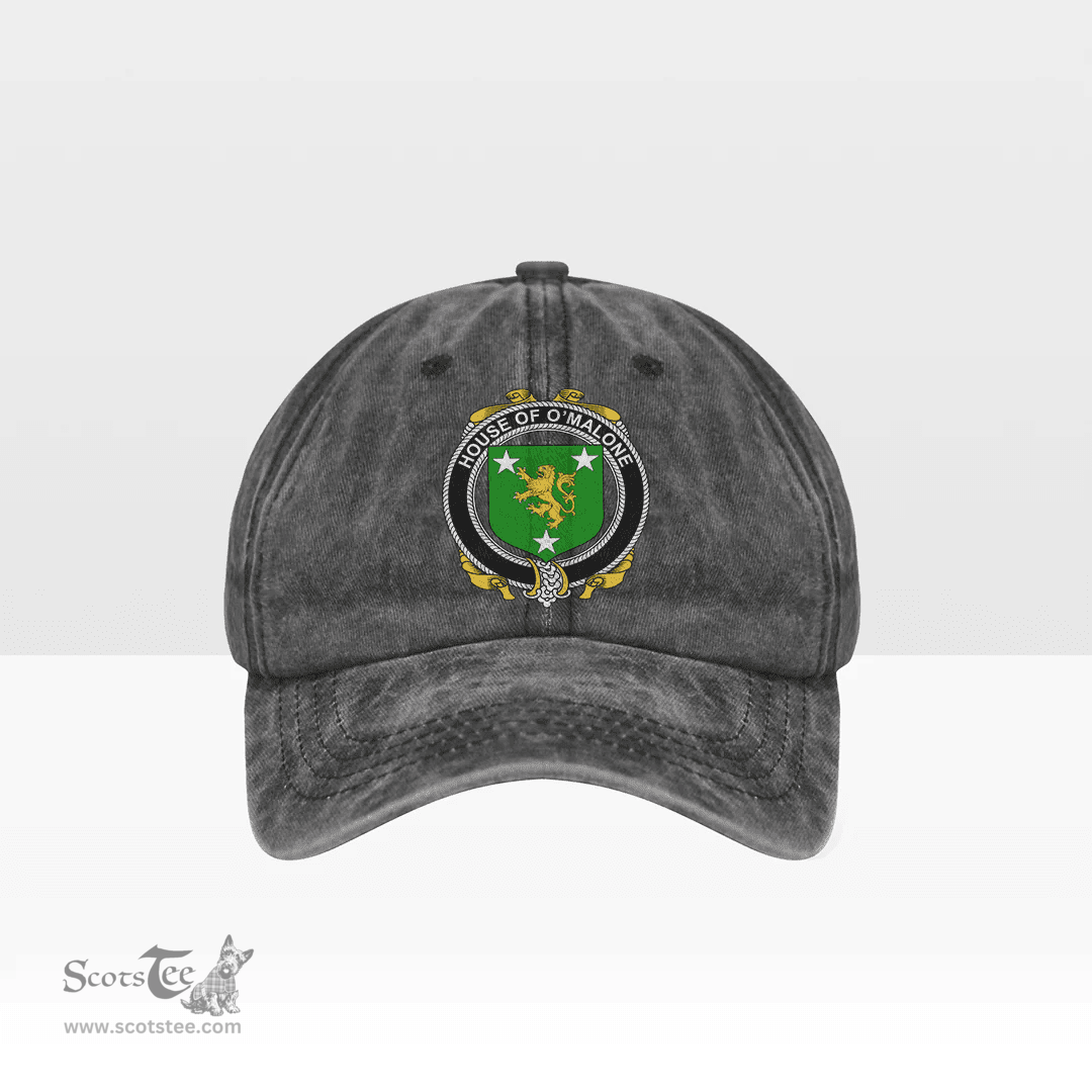 Irish House of O MALONE Coat of Arms Family Crest Ireland Denim Cap