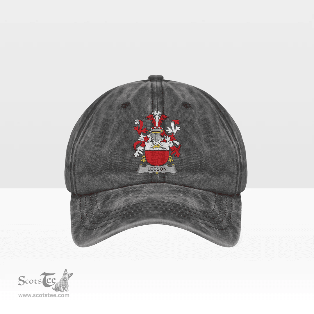 Irish Leeson Coat of Arms Family Crest Ireland Denim Cap