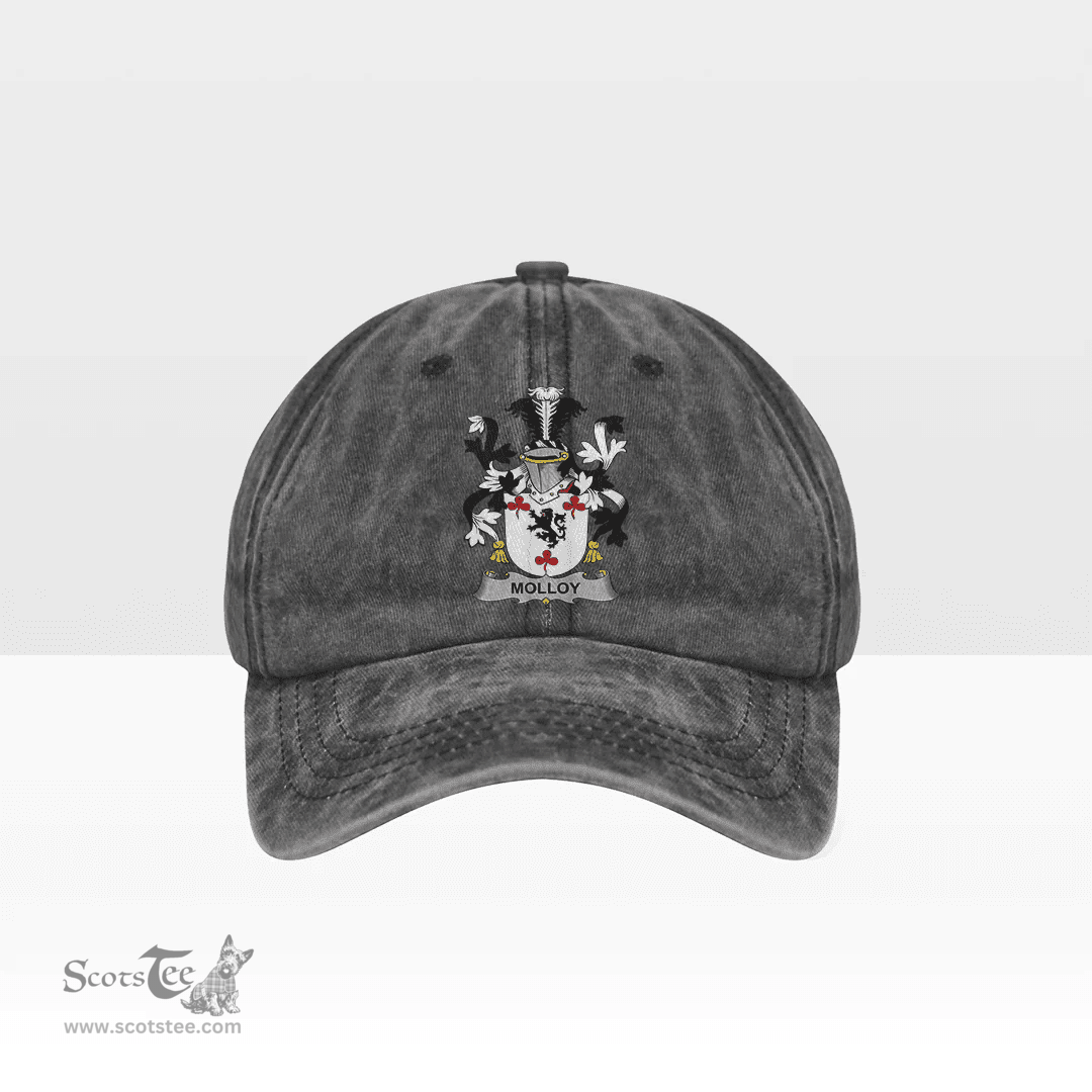 Irish Molloy or O Mulloy Coat of Arms Family Crest Ireland Denim Cap