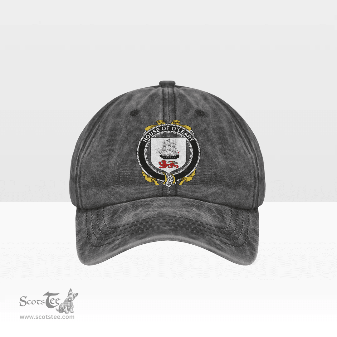 Irish House of O LEARY Coat of Arms Family Crest Ireland Denim Cap