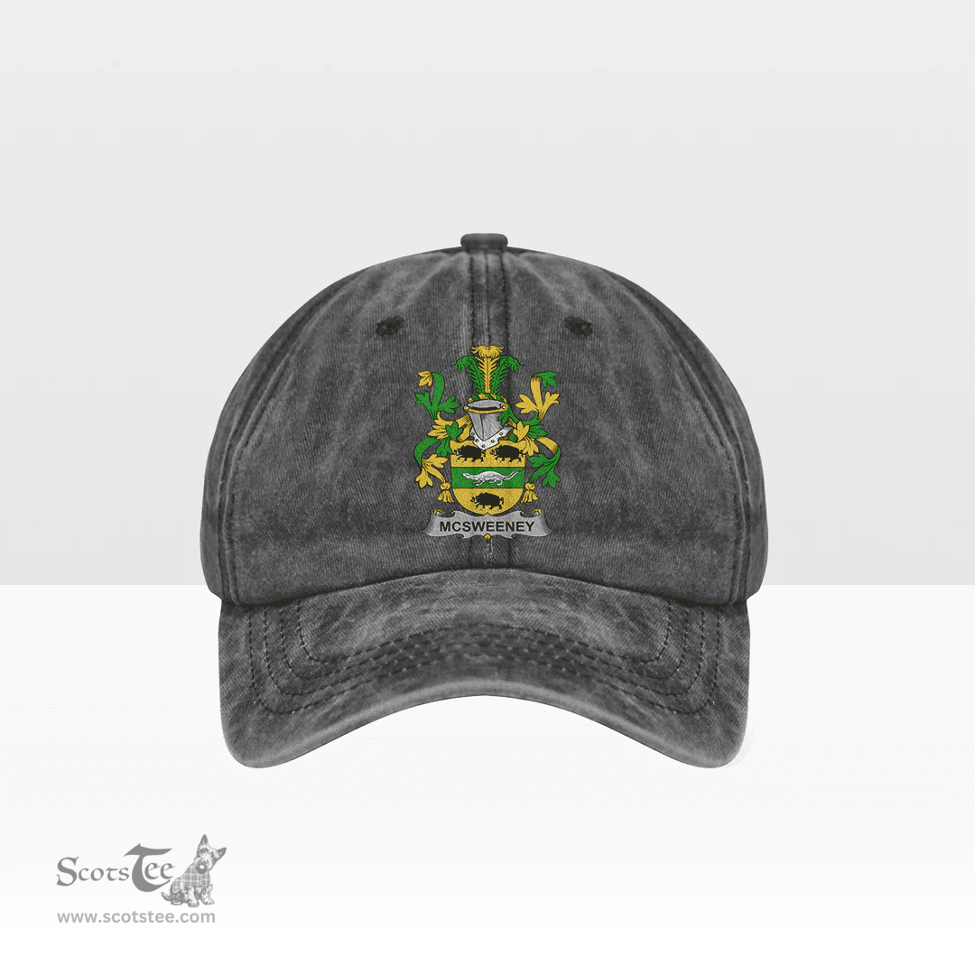 Irish McSweeney Coat of Arms Family Crest Ireland Denim Cap
