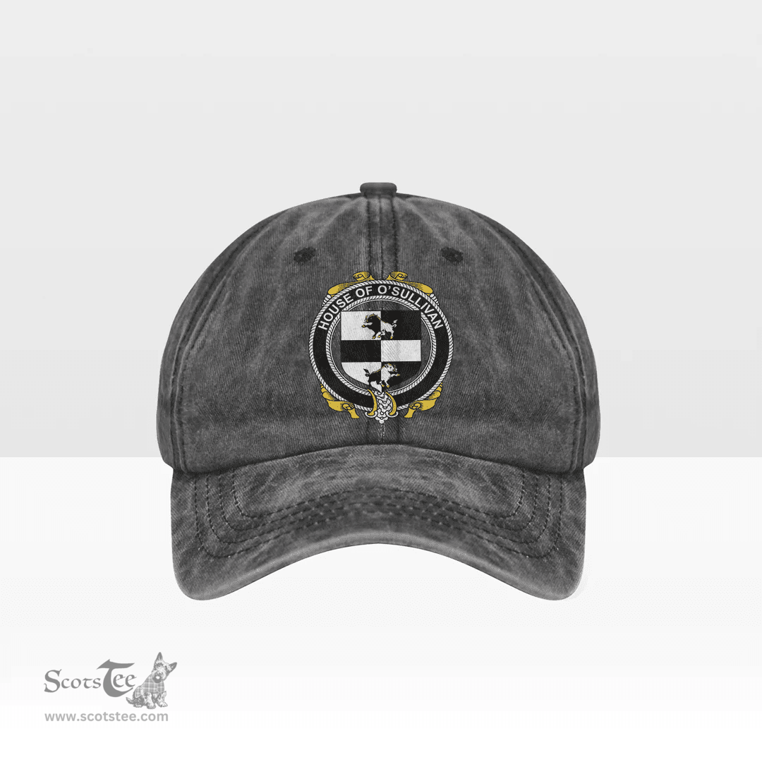 Irish House of O SULLIVAN (Beare) Coat of Arms Family Crest Ireland Denim Cap