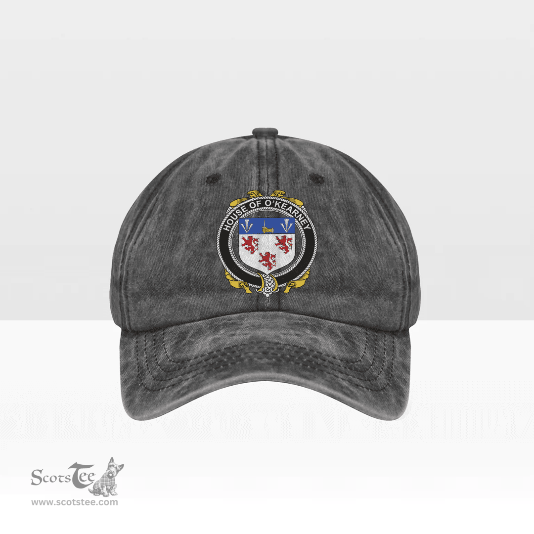Irish House of O KEARNEY Coat of Arms Family Crest Ireland Denim Cap