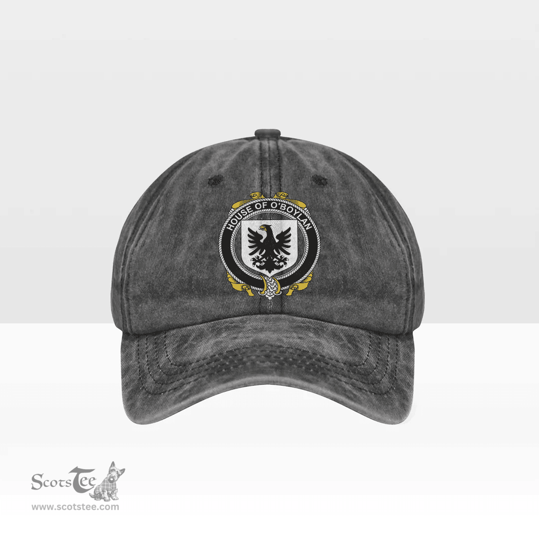 Irish House of O BOYLAND Coat of Arms Family Crest Ireland Denim Cap
