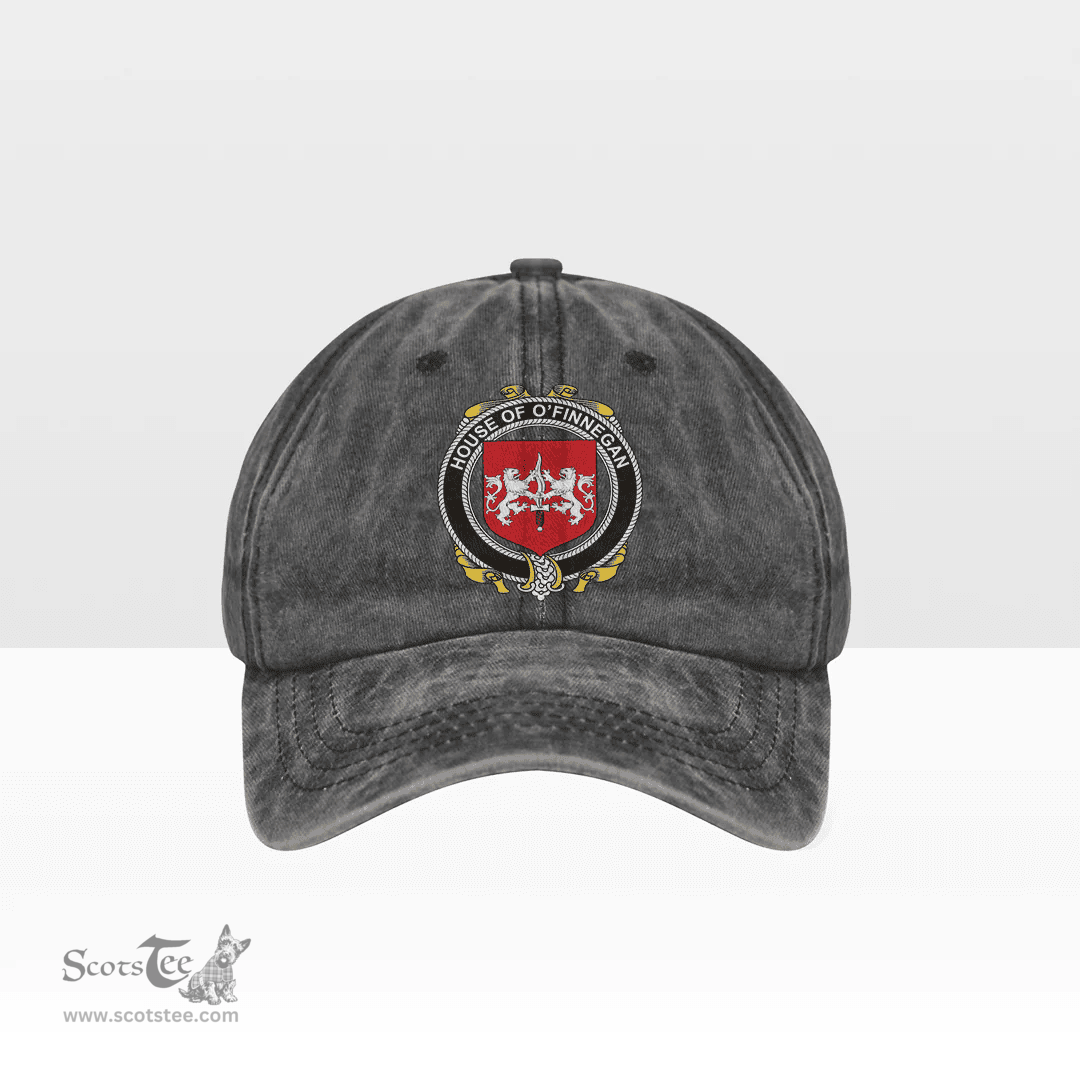 Irish House of O FINNEGAN Coat of Arms Family Crest Ireland Denim Cap