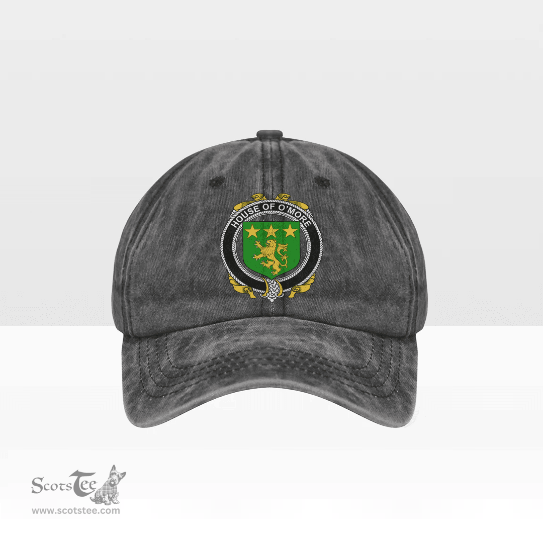 Irish House of O MORE Coat of Arms Family Crest Ireland Denim Cap