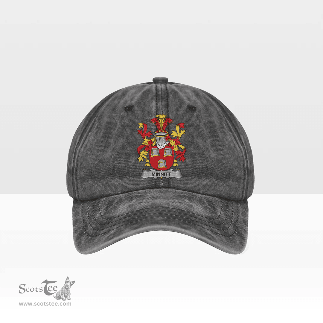 Irish Minnitt Coat of Arms Family Crest Ireland Denim Cap