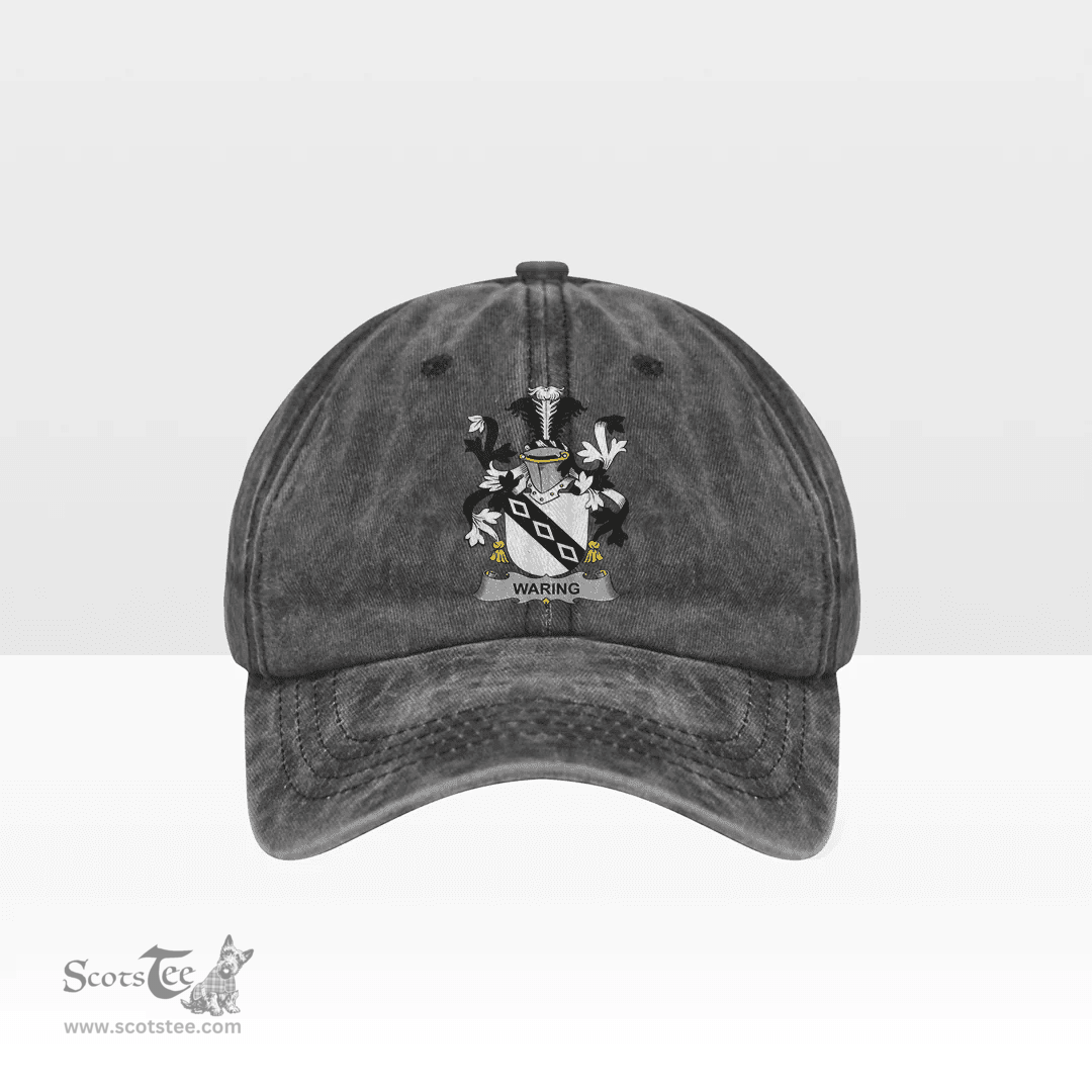 Irish Waring Coat of Arms Family Crest Ireland Denim Cap