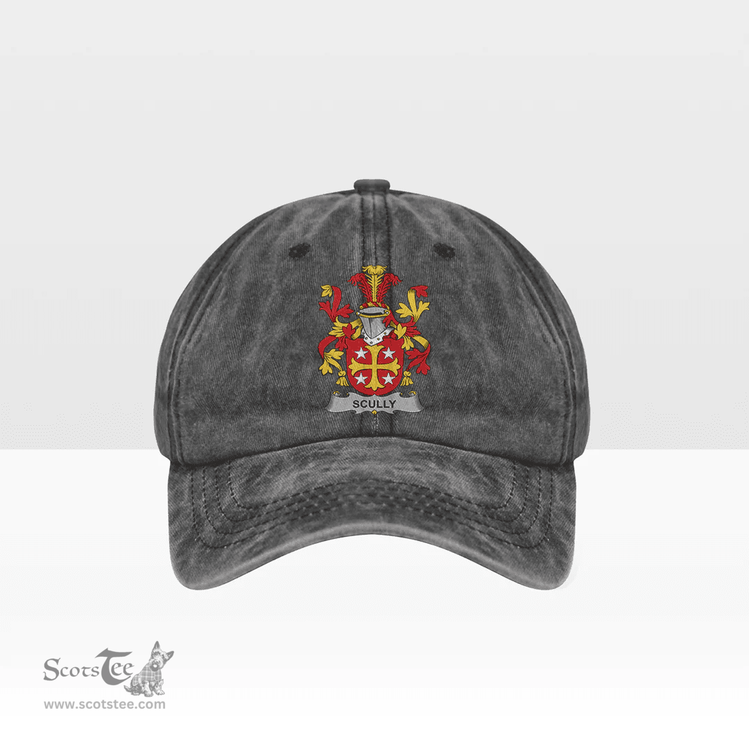 Irish Scully or O Scully Coat of Arms Family Crest Ireland Denim Cap