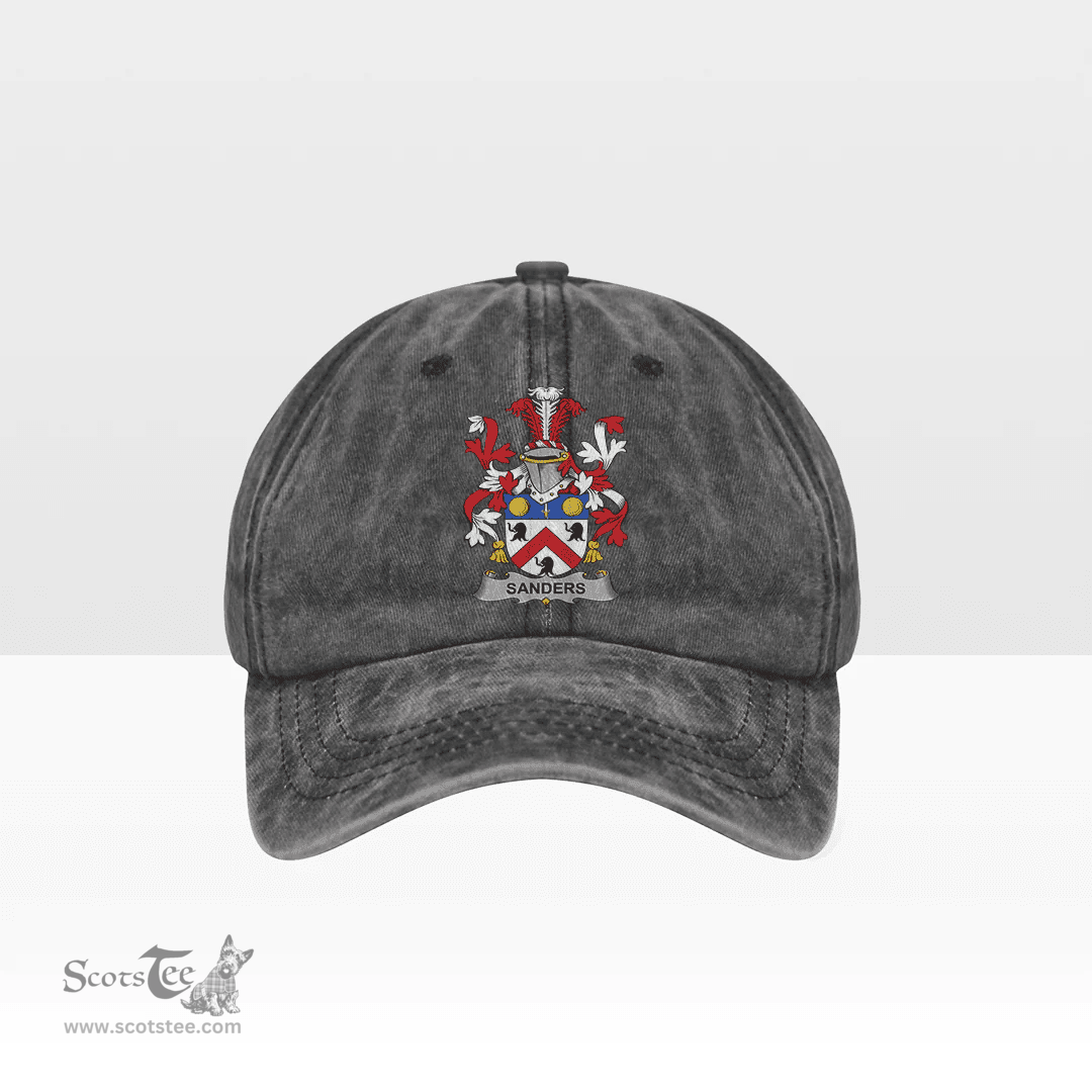 Irish Sanders Coat of Arms Family Crest Ireland Denim Cap