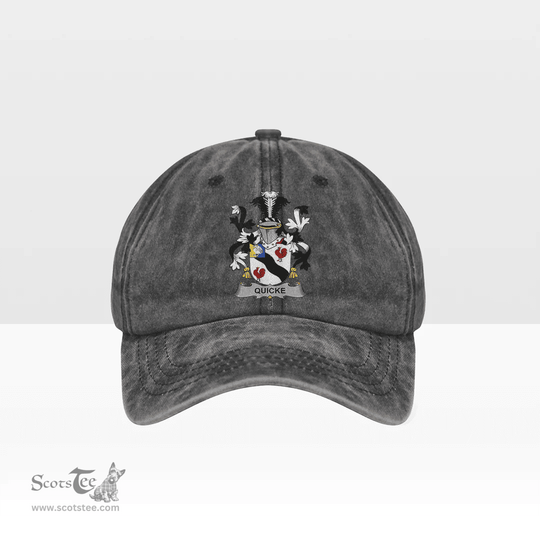 Irish Quicke Coat of Arms Family Crest Ireland Denim Cap