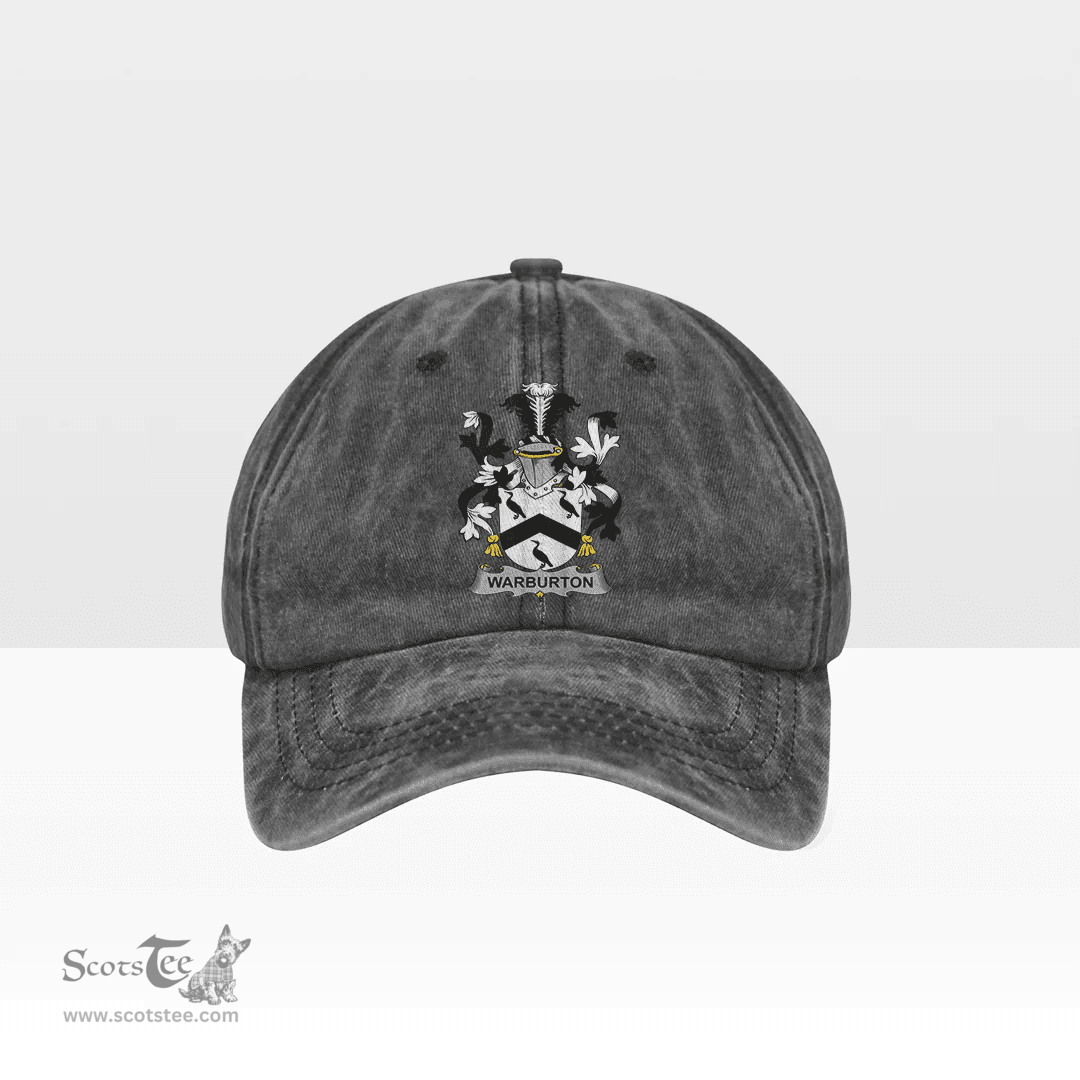 Irish Warburton Coat of Arms Family Crest Ireland Denim Cap