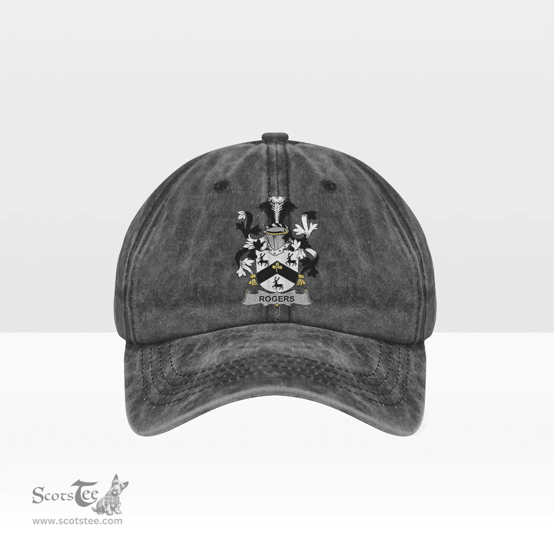Irish Rogers Coat of Arms Family Crest Ireland Denim Cap