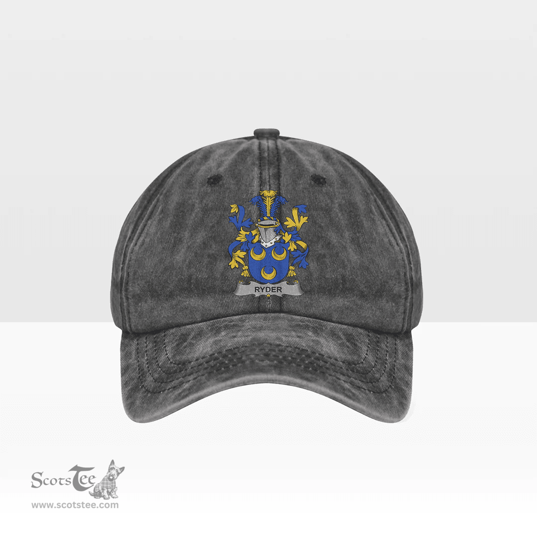 Irish Ryder Coat of Arms Family Crest Ireland Denim Cap