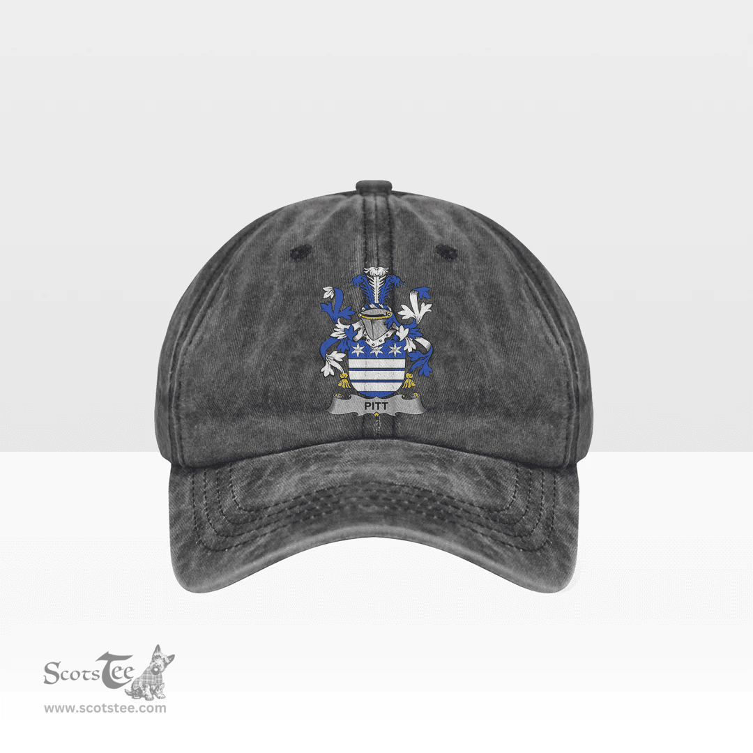 Irish Pitt Coat of Arms Family Crest Ireland Denim Cap