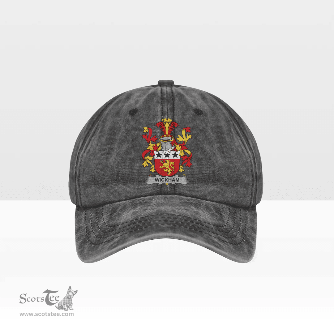 Irish Wickham Coat of Arms Family Crest Ireland Denim Cap